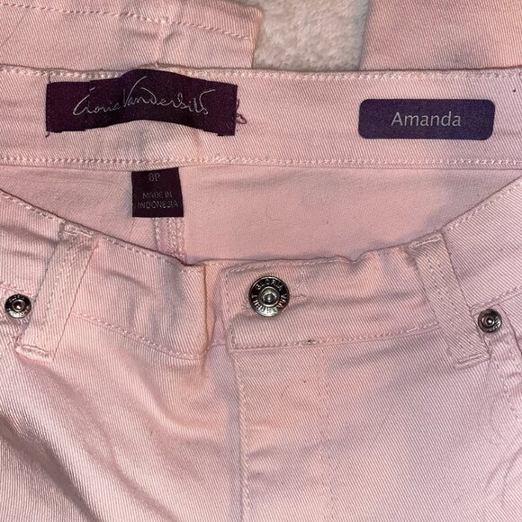 Gloria Vanderbilt Amanda Jeans NWOT Pastel Baby Pink Size 8 Petite - Picture 5 of 9